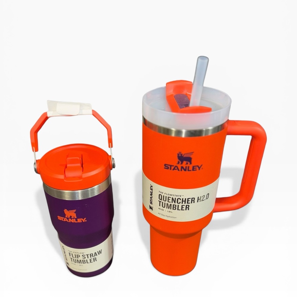 Stanley Orange and Purple Tumbler Duo